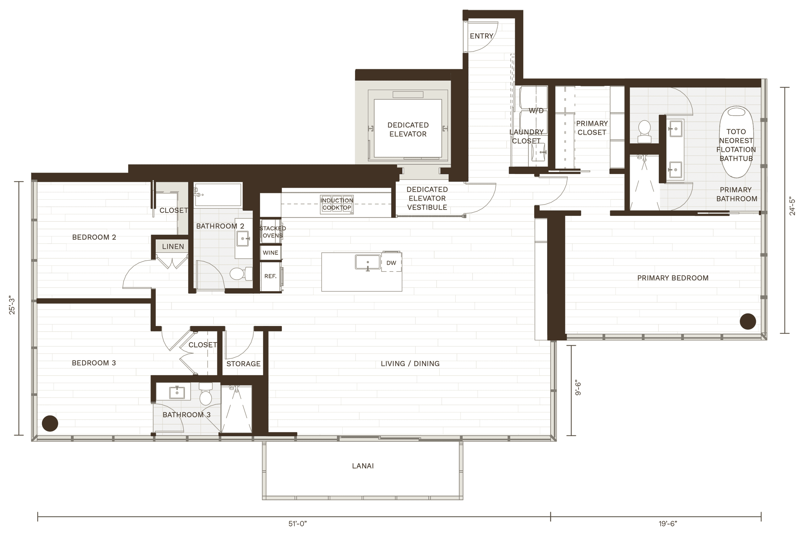 掲載の​フロアプランは​Residence 01 Type Aの​お部屋です。