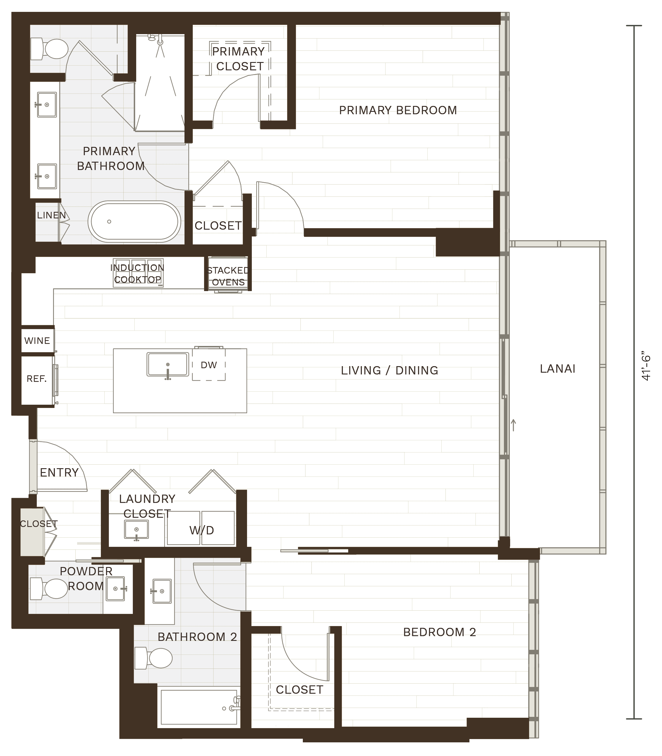 掲載の​フロアプランは、​Residence 02 Type Bの​お部屋です。